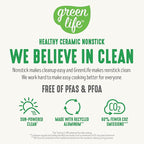 GreenLife 10-Piece Nonstick Ceramic Cookware Set, Lightweight Healthy PFAS-Free Pots & Pans with Lids, Dishwasher & Oven Safe, Durable Body, Silicone Stay-Cool Handles, Easy Release, Sage Green