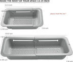 LASSHSWA Collapsible Colander for Kitchen, Over the Sink Strainer Basket for Kitchen, Fruit Pasta Food Strainer Expandable Plastic Colander BPA Free (Gray)