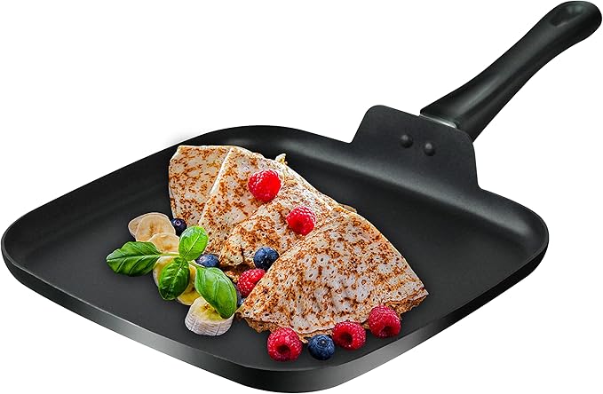 10 Inch Square Griddle Pan, Nonstick Grill Pan for Cooking Eggs, Omelettes, and More, Griddle Cookware, PFOA Free