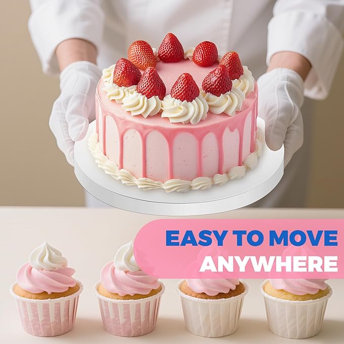 12-Pack Cake Drums 12 inch Round, White Food Graded Greaseproof Cake Rounds 12 inch Cakes Boards Cardboard Circles for Wedding Birthday Parties Pizza. (12inch(12pack))
