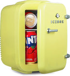 ICEBOX IBMF4SUN Mini Fridge For Bedroom, Skincare Refrigerator, Portable Cooler & Warmer for Makeup, for Office & Home, Mini (4 L / 6-Can), Sun Yellow