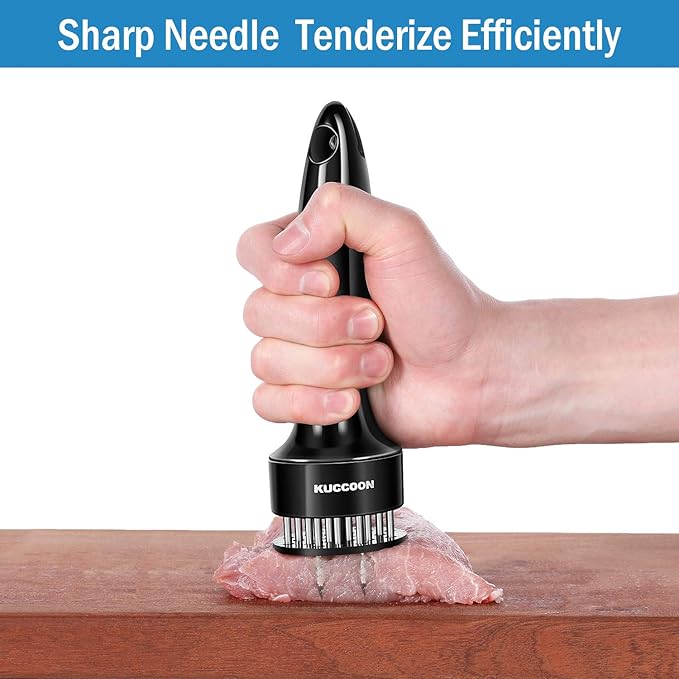 Meat Tenderizer Tool (2-Pack) Stainless Steel Needle Ultra Sharp 24 Blade Tenderizer Tool for Tenderizing Beef Chicken Steak Veal Pork