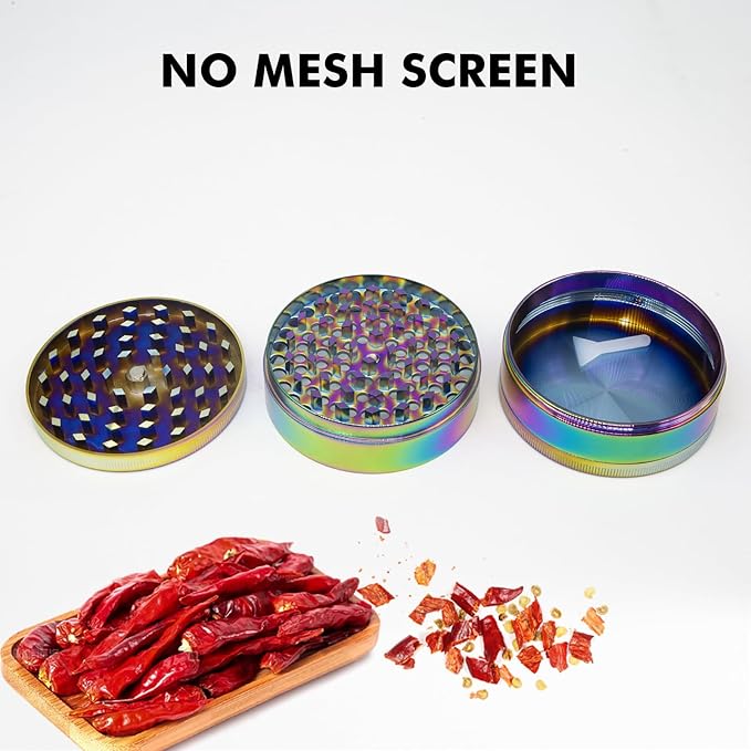 KINGTOP 3 Inch Large Grinder, Zinc Alloy Mills (Colorful)
