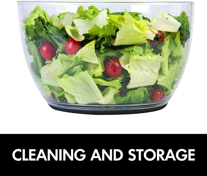 Smile mom Salad Spinner Large Lettuce Spinner Kitchen Gadgets, Large Salad Spinner Vegetable Washer, High Efficiency for Kitchen Washing & Drying Leafy Vegetables, One-Handed Easy Press 6.3 Qt White