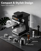 Espresso Machine with Grinder,20Bar Compact Espresso Maker with Steam Milk Frother,Coffee Maker for Home - Cappuccino Latte & Cold Brew Iced Coffee Maker & Americano, Gift for Women or Men