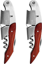 Professional Waiter Corkscrew Wine Opener – Stainless Steel Wine Key with Foil Cutter & Bottle Opener, Heavy Duty Sommelier Tool for Bartenders & Wine Lovers, 2 Pack