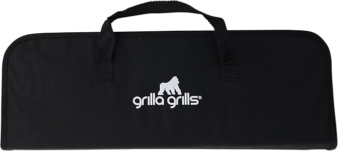 Grilla BBQ Set with 4 Stainless Steel Utensils, Wood Handles, and Carry Case for BBQ, Competition BBQ, Cooking, Grilling
