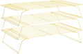Cooling Rack for Baking 3 Tiers, 16" x 10" Cookie Cooling Wire Rack Stackable Collapsible Nonstick, Stainless Steel Baking Cooking Cooling Racks with Optimum Air Flow, Gold