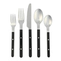Sur La Table Kitchen Essentials 20 Piece Flatware Silverware Set - Stainless Steel Utensils - Forks, Spoons, Knives - Black