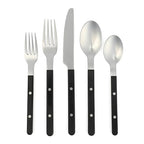 Sur La Table Kitchen Essentials 20 Piece Flatware Silverware Set - Stainless Steel Utensils - Forks, Spoons, Knives - Black