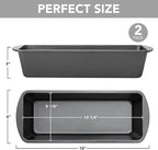 Tiawudi Extra Large Bread Pan, 13" x 5" Long Loaf Pan, Nonstick Baking Pan, Rectangular Loaf Tin, Set of 2