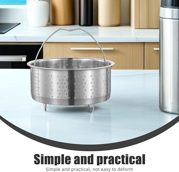 DOITOOL Stainless Steel Steamer Basket for Pot, 7.08inch/18cm Vegetable Steamer Basket Insert Steaming Rack with Handle, Vegetables Fruit Strainers and Colanders for Home Kitchen Cooking