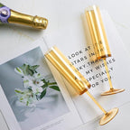 24 PCS Amber Champagne Flutes Plastic 5.4 Oz Acrylic Champagne Glasses Mimosa Flutes Glass Colored Sparkling Wine Glass Reusable Amber Toasting Glasses for Weddings Party Bar Birthday Use