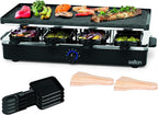 Salton Raclette Indoor Electric Party Grill & Raclette, 8 Person, Black