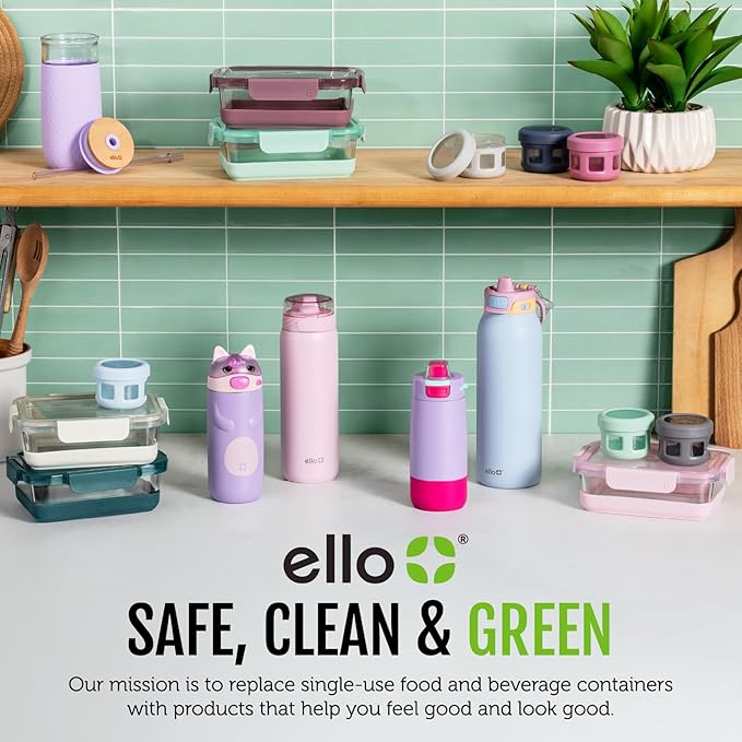 Ello Snap & Nest 10-Piece 3 Cup Plastic Divided Meal Prep Set, Reusable Food Containers for Healthy Eating, Freezer, Dishwasher Safe, Seafoam