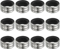 PATIKIL 12 Pcs Wine Bottle Collars, Stainless Steel & Velvet Felt Bottle Drip Ring Anti-overflow Wine Drip Catcher Accessories for Kitchen Bar Party Beverage, Black (Regular)
