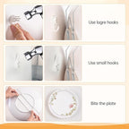 Bilillo 14 Pcs Plate Hangers for the Wall - 8/10/12/14/16 Inch Invisible Plates Hanger, Stainless Steel Plate Holders with 14 Pieces Wall Hooks for 7.5 to 19.5 Inch Decorative Plates and Arts (Silver)