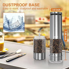 Electric Salt and Pepper Grinder Set Rechargeable, Automatic Salt and Pepper Shakers Mills External Adjustable Coarseness, Kitchen Gadgets, Stocking Stuffers Christmas Cooking Gifts for Men Women