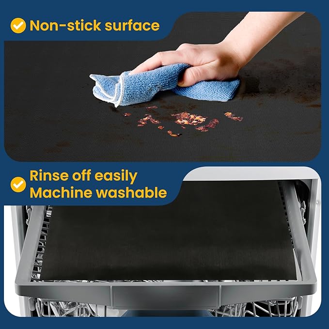 16x75 Inches Oven Liner for Bottom of Oven, Cut to Size Air Fryer Liners, Stovetops Protector & Grills Mat Thick Heavy Duty Non Stick Teflon Sheet with BPA and PFOA Free