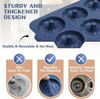 Nonstick Silicone Donut Pan: 3.5 Inch Doughnut Pan with Metal Frame - Silicone Donut Molds for Baking Gluten Free Glazed Vegan Protein Donuts Bagel - for Oven Kitchen - Home Bakers Housewife