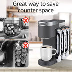 K Cup Holder for Keurig: Coffee Pod Holder for Counter Small Space - Kcup holder for Wall Mount (4, Rose Red)