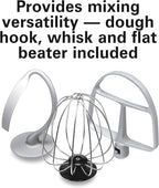 Hamilton Beach Electric Stand Mixer, 4 Quarts, Dough Hook, Flat Beater Attachments, Splash Guard 7 Speeds with Whisk, Red