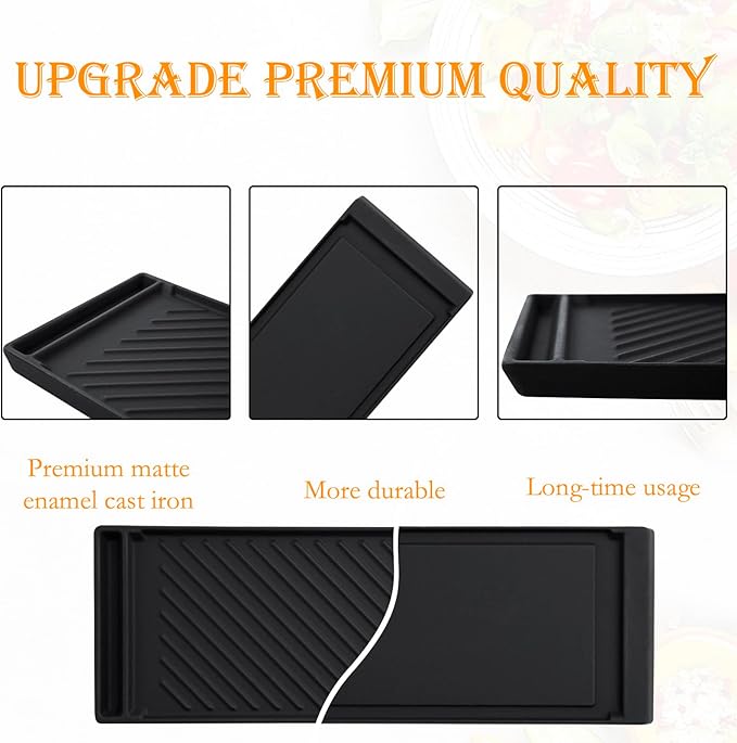 Atgestore DG61-00859A Reversible Griddle Replacement for Samsung Stove Parts Cast Iron Center Griddle Plate DG61-00859A Samsung Gas Range Cooktop Griddle NX58H5600SS NX58H9500WS Burner Flat Top Pan