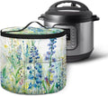 Iris Flower Pressure Cooker Storage Bag Air Fryer Carry Bag Whiite Flower Air Fryer Rice Cooker Slow Cooker Insulated Carrier Bag Zipper Closure Kitchen Small Appliance Dust Covers