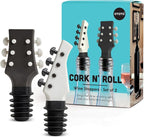 OTOTO Cork n' Roll Wine Stoppers – Set of 2, Bass & Guitar Shaped, Fun and Functional Wine Bottle Corks