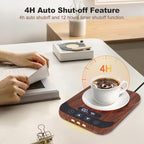 Coffee Mug Warmer for Desk with 9 Temperature Settings, Auto Shut Off, Digital Display, Smart Timing & Reservation, Electric Cup Warmer for Office, Home, Tea, Milk & Beverage Heating (Wood Grain)
