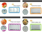 Tenta Kitchen Good Grips Complete Grater & Slicer Set 4 in 1 Onion Chopper, Vegetable Slicer, Fruit and Cheese Cutter Container With Storage Lid (Green)