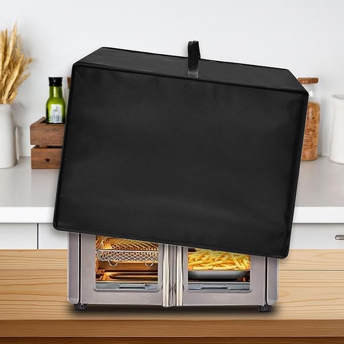 Heavy Duty Smart Oven Air Fryer Cover for Emeril Lagasse Dual Zone 360 25QT French Door,17.73"Dx15.37"Wx13.79"H, 600D Heat-Resistant Nylon w/Aluminum Foil, Waterproof Kitchen Appliance Cover