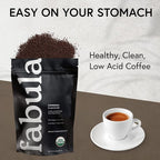 Fabula USDA Organic Espresso Coffee, Freshly Ground Espresso Low Acid Coffee, Non-GMO, No Molds, Mycotoxins Pesticides Free, Single Origin Coffee 12 oz