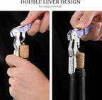 HYZ 2-Pack Wine Opener Waiter Corkscrew, Professional Wine Key for Servers, Bartender with Foil Cutter, Manual Wine Bottle Opener Double Hinged (Lavender)