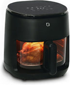 WILLOW Eco Series 6 in 1 Air Fryer with Glass Basket, 5 Quart Non Toxic Glass Air Fryer w Digital Display, 430°F Max Temp, Preheat & Keep Warm Function, Compact + Dishwasher Safe Airfryer -BLACK