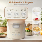 Small Rice Cooker, Mini Rice Cooker 2 Cup Uncooked(4 Cup Cooked), Portable Non-stick Electric Rice Maker, for Dorm Travel Office 1-2 Person, 12 Hours Timer Delay & Keep Warm, Beige