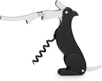 True Zoo Buddy the Bordeaux Collie Black Dog Corkscrew Wine Opener with Built-in Bottle Opener & Sharp Foil Cutter, Stainless Steel and Plastic, Home Bar, Kitchen, Travel, Novelty Gifts, Set of 1