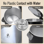Mecity Electric Kettle 1.7L Touch Screen Temperature Control Water Boiler, No Plastic Contact with Water. 6 Preset Temperature Programs, 2 Hours Keep Warm, Black