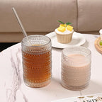 ZMOWIPDL Vintage Hobnail Drinking Glasses Set of 8,Clear 12 oz & 15oz Highball Glass Cups, Kitchen Drinkware Glassware,Embossed Water Tumbler,for Beer,Cocktail,Whiskey,Juice and Various Mixed Drinks