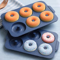 Nonstick Silicone Donut Pan: 3.5 Inch Doughnut Pan with Metal Frame - Silicone Donut Molds for Baking Gluten Free Glazed Vegan Protein Donuts Bagel - for Oven Kitchen - Home Bakers Housewife