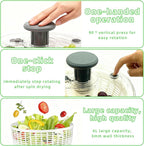 Salad Spinner, Lettuce Spinner with Push-Button Lid and Non-Slip Base, Vegetable & Fruit Washer Bowl, Efficient Spin Dryer and Strainer for Salad Greens and Fruits (6.3QT)