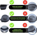 Small Food Strainer for Kitchen - Black Silicone Colander with Handle for Spaghetti and Pasta Multifunctional Colander for Camping