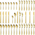 Hunnycook Gold Silverware Set - 40PCS Stainless Steel Silverware Set for 8, Includes Forks Spoons and Knives, Utensil Sets for Home Kitchen Restaurant, Dishwasher Safe