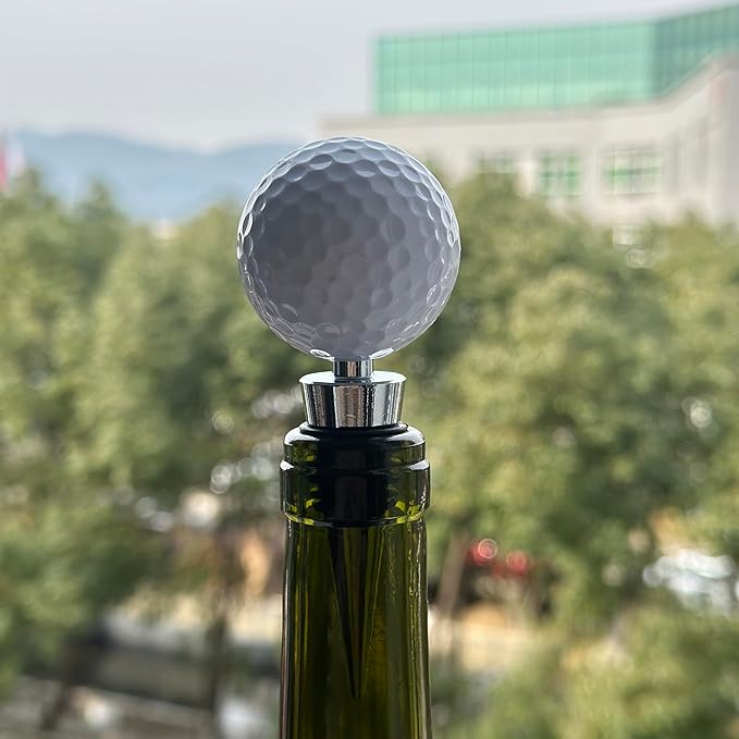 Golf Ball Wine Stopper, Funny Golf Club Beverage Bottle Stoppers, Golf Home Wine Top Decor, Golf Barware, Gift for Wine Lover & Golf Lover