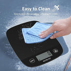 NUTRI FIT Food Scale for Kitchen Scales Digital Weight Grams and Ounces, Baking Scale Accurate for Weight Loss, Cooking, Coffee, Keto Diet, Meal Prep, 0.1oz Ultra Slim Smart Tare Black