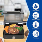 Griddle Plate for Ninja GR101 Sizzle Smokeless Indoor Grill, 14 inch Flat Top Grill Plate for Ninja Smokeless Sizzle GR100 Series Griddle Attachment Accessories, Non-stick GR101 Accessories