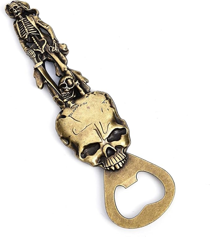Beer Bottle Opener Female Pirate with Skull，Cool Bottle Opener for Bar Tool, Soda and Beer Cap Remover, Cool & Fun Gadget