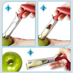 Apple Cutter Slicer & Corer Kit - 12-Blade Apple Slicer & Corer, Includes 3 Premium Stainless Steel Fruit Forks