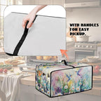 Watercolor Hummingbirds Daisy Print Toaster Oven Dust Cover, Heavy Duty Heat-resistant Microwave Oven Cover, Anti Fingerprint Air Fryer Covers((Medium-16.1 * 19.71 * 10 inches)