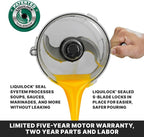 Waring Commercial WFP14SW 3.5 Quart Food Processor, 1 HP Motor, Low Profile Design, Patented LiquiLock Seal Bowl System, Includes Whipping Disc and a Standard S blade for Chopping, Pureeing, and Emulsyfying, 120V, 5-15 Phase Plug